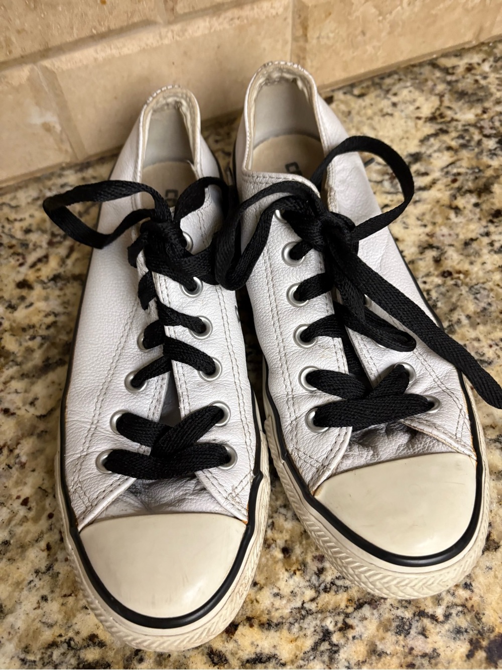 Converse White Low-Top Sneakers with Black Laces